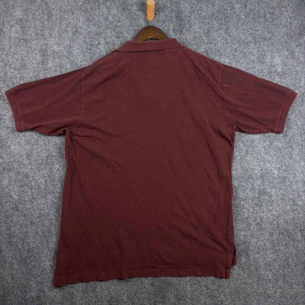 Polo Ralph Lauren Mens XL Burgundy Maroon Short Sleeve Pique Cotton Polo Shirt